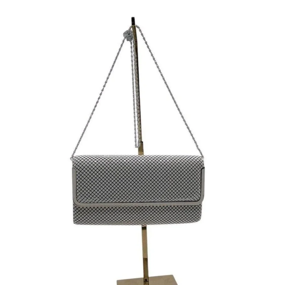 Ashley Moore WHITE MESH PURSE / EVENING BAG Y2K
